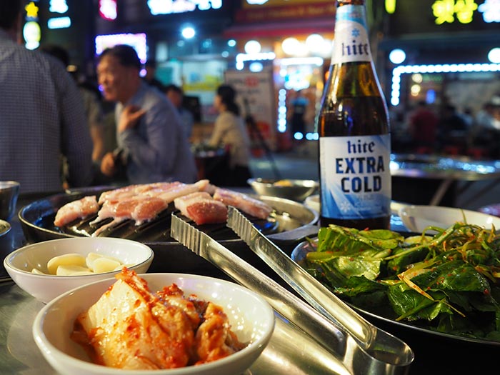 Korean Barbeque on a backstreet in Seoul